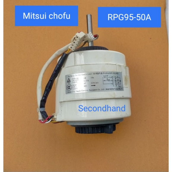 มอเตอร์พัดลมคอยล์เย็น Fan motor for air conditioner/ RPG95-50A  ( 50w. ) **อะไหล่แท้มือสอง