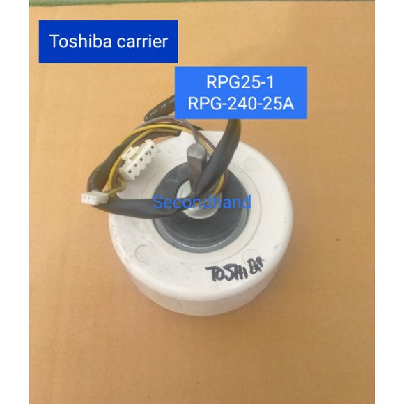 มอเตอร์พัดลมคอยล์เย็นแอร์ Toshiba carrier : RPG25B-1(RPG-240-25A)(AC) รุ่น TCTC-43T21433  25W อะไหล่แท้มือสอง